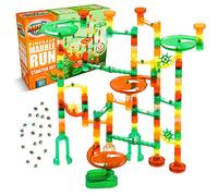 Marble Genius Marble Run Dinosaur Starter Set - 130 pezzi completi + app di istruzioni gratuita (80 pezzi traslucidi Marbulous + 50 biglie di vetro)