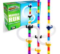 Marble Genius Marble Run Pipes & Spheres Accessory Add-on Set - 10 Pieces Total (4 Pipes, 1 Ramp Sphere, 1 Alternating Sphere, 1 Straight Sphere, & 3 Tube Spheres), With Instruction App Access