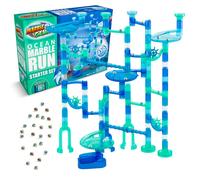 Marble Genius Marble Run Starter Set STEM Toy for Kids Ages 4-12 - 130 Complete Pieces (80 Translucent Marbulous Pieces and 50 Glass Marbles) Constru