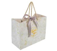 Marble Gift Bag with Ribbon for Wedding Party Cookies and Candies | Paper Boutique Style, Lightweight Carry, Strong Bearing, Suitable for Small Business Use and Favors