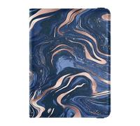 Marble Gold Blue Art Leather Passport and Vaccine Card Wallet Combo Passport Case Travel Documents Wallet Passport Holder Case for Travel Essential Waterproof