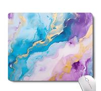 Marble Golden Mouse Pad, Blue Green Marble Customized Premium-Textured Mouse Mat,Washable Mousepads with Cloth, Non-Slip Rubber Base Purple Mousepad