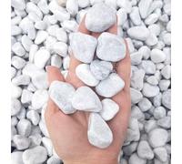 Marble gravel Carrara gravel Marble pure white snow-white ornamental gravel Garden gravel Pond gravel Decorative path gravel Path stones Garden path 20 kg sack, grain size 20-40 mm (60)