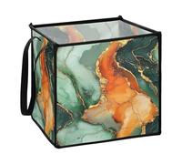 Marble Green Orange Fabric Cubic Storage Containers For Bathroom Extra Large Container Storage Baskets 30x30x30cm