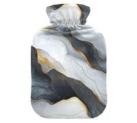 Marble Grey White_32507_3 Travel hot Water Bottle with Soft Cover, 2Lwarm Compress for Sore Muscle,Neck Shoulder Warmer,Bolsa para agua Caliente para Dolor