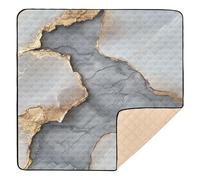 Marble Grey White Soft Foam Baby Play Mat for Indoor Outdoor Portable Infant Play Activity Mat for Baby Toddler Infant, 50'' x 50''