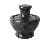 Marble Grinder Creative Mushroom Head Garlic Mortar Pepper Spice Crusher For Cooking And Grinding(Black)