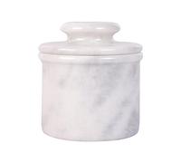 Marble Hives Butter Crock with Lid- Perfect Butter Keeper Crock- Classic Butter Bowl- Stylish French Butter Keeper - Purely Handcrafted Natural Marble (White, 5)