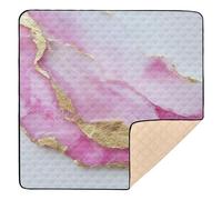 Marble Hot Pink White Soft Thick Baby Activity Play Mat for Floor Portable Kicking Mat for Babies Infants Toddlers, 50'' x 50''