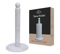 Marble Kitchen Paper Towel Rack with Stand - Non-Slip Paper Roll Holder for Countertop, Cabinet & Bathrooms - Hand Towel Rack Stand (White)