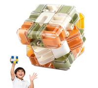Marble Labyrinth Cube, Large Rolling Ball 3D Maze Cube, Engaging Brain Teaser Toy, Logical Challenge 3x3 Maze Puzzle Cubes Toy for Stress Relief & Logic Development Educational Focus Game(B-)