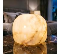 Marble Lamp Night Light Touch Bedside Table Lamp for Bedroom,Type-C Rechargeable Small Desk Bedside Small Lamps,Eye Caring Dimmable LED Ambient lamp (Bread)