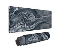 Marble Large Mouse Pad, Abstract Contemporary Bubble Waves None Black Rubber Non Slip Big Keyboard Mousepad Desk Accessories for Gaming Computer Laptop 12x32 Inch