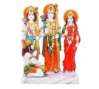 Marble Look Ram Darbar Statue Murti Idol for Pooja Room Home Temple 6 Inch