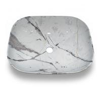Marble Luxe White Calacatta Marble Effect Ceramic Counter Top Basin A101