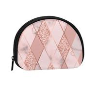 Marble Luxury Geometric, Women's Storage Bag Shell Makeup Bag Small Coin Purse Shell Change Pouch