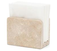 Marble Mini Napkin Holder 3 Inch Travertine for Table, Kitchen & Dining Decor, Coffee Bar Use, Ideal Napkins dispenser Bathroom Counter Organizer & Farmhouse Home