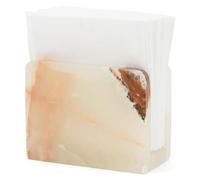 Marble Mini Napkin Holder 3 Inch White Onyx for Everyday Table Napkins, Styled for Kitchen Decor, Coffee Tables, Serviette Holder Bathroom Counters & Modern Homes