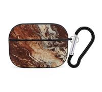 Marble Mixed Brown AirPod Pro Case, Anti Scratch Hard PC Cover with Keychain, AirPod Pro 2nd/1st Case Accessories for Women Men, Black-Style