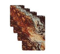 Marble Mixed Brown Car Air Fresheners Cards 4 Pcs Hanging Fragrance Scented Cards Long-Lasting Car Aromatherapy Tablets for Wardrobe Bathroom Car Interior Mirror Pendant Gifts
