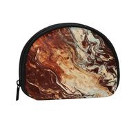 Marble Mixed Brown Coin Purse with Zipper Mini Coin Pouch Small Change Wallet for Men Women Coin Bag Personalized Credit Card Bags Everything Storage Pouch for Headset ID Key Lipstick