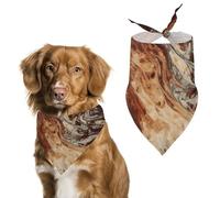 Marble Mixed Brown Dog Bandanas for Feeding Grooming, Triangle Pet Bibs Washable Pets Scarf for Cats & Dogs