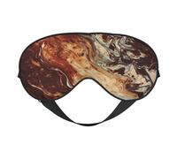 Marble Mixed Brown Double-Sided Silk Sleep Mask, Adjustable Light Blocking Eye Mask for Travel, Men & Women, Soft Comfortable Blindfold 20x10cm