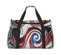 (Marble Mixed Brown) Durable Twill Travel Tote Bag Large Capacity Handheld & Crossbody Bag for Weekend Trips,Sports,and Outdoor Activities