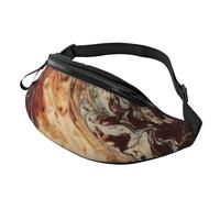 Marble Mixed Brown Fanny Pack for Men Women Crossbody Waist Bag Waterproof Sports Belt Bag Outdoor Hip Pack