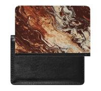 Marble Mixed Brown Passport Holder Premium PU Leather Passport Cover Portable Travel Passport Protector Case Unisex Travel Essentials Document Organizer for Vacation Business Trips