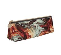 Marble Mixed Brown Print Pencil Case Zipper Pencil Pouch Box