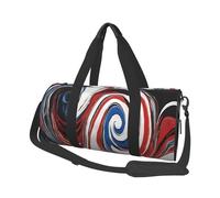 (Marble Mixed Brown) Print Round Large Travel Bag - Multi-Compartment Organizer Lightweight for Trips & Sports