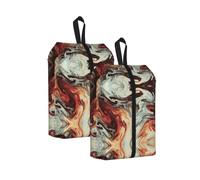 Marble Mixed Brown Print Waterproof Shoe Bag Travel Bag with Carry Strap Storage Bag Versatile Cosmetic Bag-2pcs