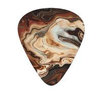 Marble Mixed Brown Printed Custom 12 Pieces Guitar Pick In A Box,The Pick Makes Sound Clear, Ukulele, Electric Bass (0.46 0.71 0.96mm)