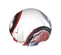 Marble Mixed Brown Printed Double Layer Lined Shower Cap,Shower Caps For Women Reusable