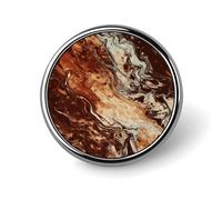 Marble Mixed Brown Round Badge Pin, 1 Inch Durable Non-Fading Lapel Pin, Versatile Metal Button Badges, Lightweight Decorative Brooch for Clothing Accessories Personalized Gifts