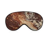 Marble Mixed Brown Sleep Mask for Women Men, Soft Eye Mask with Adjustable Strap for Sleeping, Light Blocking Travel Blindfold for Nap Comfortable Eye Cover for Home Office