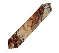 Marble Mixed Brown Table Runner for Dining Table, Short Plush Runners Washable & Durable Tablerunner Modern Home Decor for Wedding, Kitchen, Holiday 200*33cm