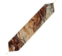 Marble Mixed Brown Table Runner for Dining Table, Short Plush Runners Washable & Durable Tablerunner Modern Home Decor for Wedding, Kitchen, Holiday 229*33cm