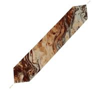 Marble Mixed Brown Table Runner for Dining Table, Short Plush Runners Washable & Durable Tablerunner Modern Home Decor for Wedding, Kitchen, Holiday 178*33cm