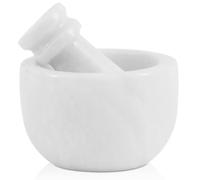 Marble Mortar and Pestle Set 3 Inch White Handmade Garlic Crusher & Herb Grinder, Small Stone Mortar for Kitchen, Spice Grinder, Natural Marble Grinding Bowl - Elegant Holiday & Christmas Gift
