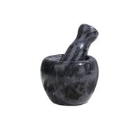 Marble Mortar and Pestle Set Stone Grinder Bowl Garlic Crusher for Kitchen(Black)