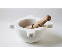 Marble mortar white Carrara vintage with wooden kitchen pestle 16 x 16 cm. Big white marble mortar stone kitchen with wooden pestle, handmade, classics, home, old interior design
