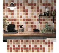 Marble Mosaic Tiles Peel and Stick, 3D Waterproof Tile Backsplash 8 x 8 inch, Self Adhesive Wall Ceramic Sticker for Kitchen, Bathroom, Bedroom(Style C,20 pcs)