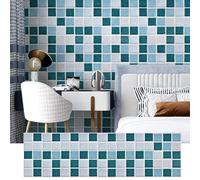 Marble Mosaic Tiles Peel and Stick, 3D Waterproof Tile Backsplash 8 x 8 inch, Self Adhesive Wall Ceramic Sticker for Kitchen, Bathroom, Bedroom(Style D,50 pcs)
