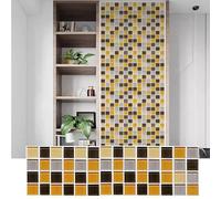 Marble Mosaic Tiles Peel and Stick, 3D Waterproof Tile Backsplash 8 x 8 inch, Self Adhesive Wall Ceramic Sticker for Kitchen, Bathroom, Bedroom(Style G,40 pcs)