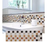 Marble Mosaic Tiles Peel and Stick, 3D Waterproof Tile Backsplash 8 x 8 inch, Self Adhesive Wall Ceramic Sticker for Kitchen, Bathroom, Bedroom(Style B,40 pcs)