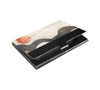 Marble Mountain Sunset Slim business card holder case with Leather and Stainless Steel card holder modern for Business Meeting Use