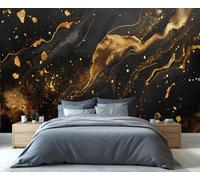 Marble Murals Black Gold Abstract Marble Wallpaper Luxury Gold Foil Fluid Art Art Deco Wallpaper Elegant Bedroom Wall Paper for Bedroom Living Room Mural Poster 400X280cm