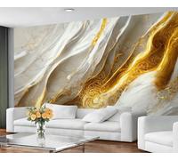 Marble Murals Luxury Golden Fluid Texture Art Deco Wallpaper Abstract Wallpaper White and Grey Marble Bedroom Wall Paper for Bedroom Living Room Mural Poster 400X280cm